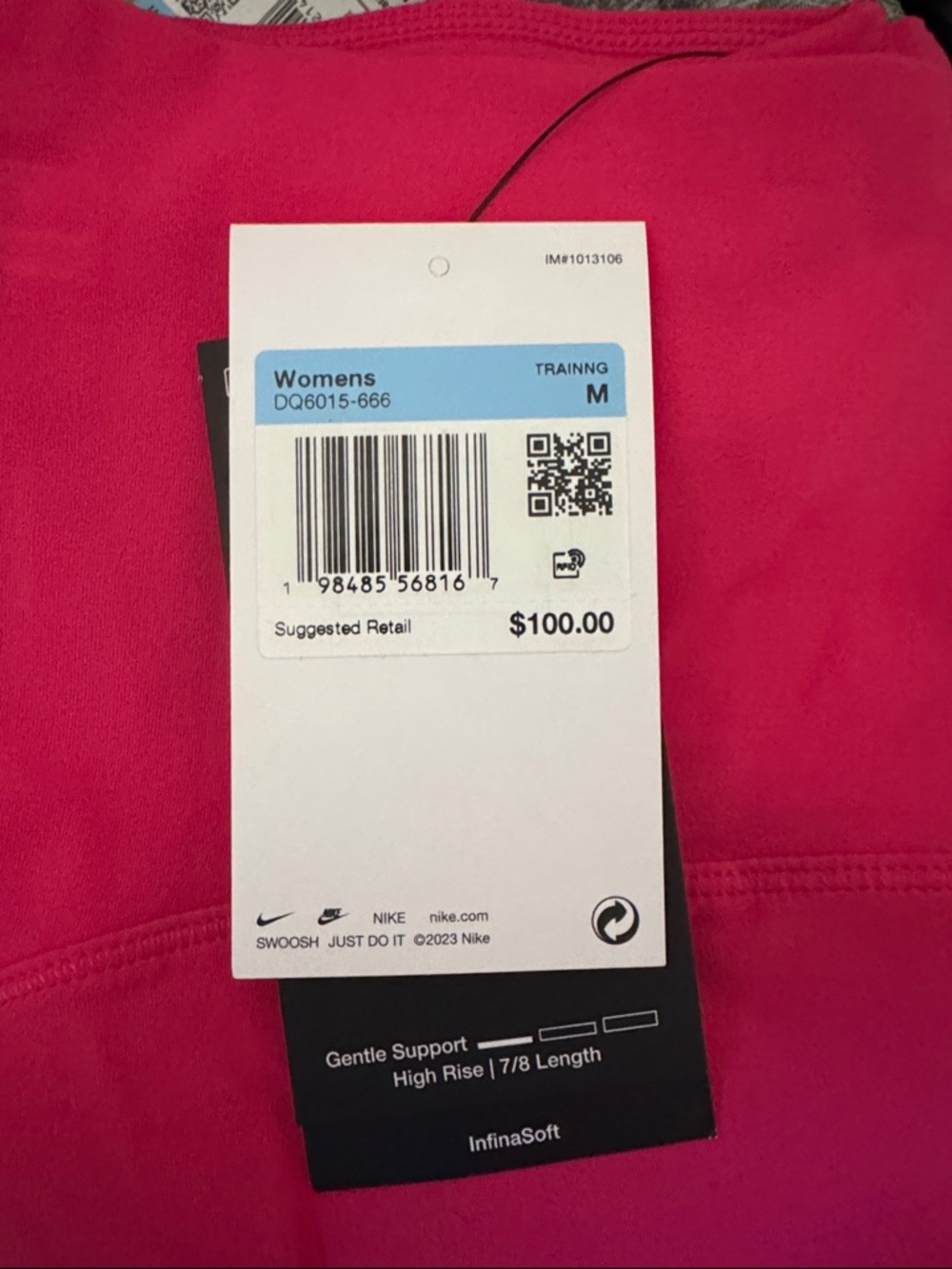 Nike Women's Zenvy Gentle-Support High-Waisted 7/8 Leggings Pink - Picture 5 of 5